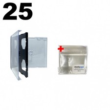 25 STANDARD Black Triple 3 Disc CD Jewel Case 100 OPP Bags