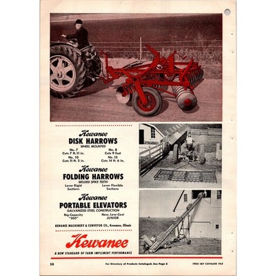 Kewanee Machinery & Conveyor Co. Portable Elevators Kewanee IL 1953 Ad SI15