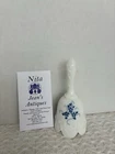 Vintage Fenton Milk Glass Bell Bow & Drape W/ Floral Motif Signed by D. Anderson