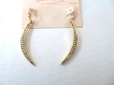NEW KIRKS FOLLY CRESCENT MOON EARRINGS LEVER BACKS GOLD