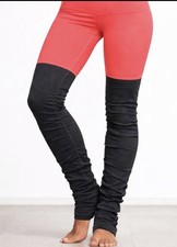 NEW Women's Alo Yoga Goddess Ribbed Legging Bright Coral Gray Medium NWT