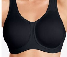 WACOAL HIGH IMPACT 855170 BLACK COMFORTABLE DURABLE UNDERWIRE SPORTS BRA 32D
