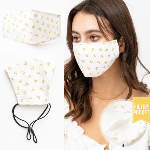 Máscara facial de moda de algodón reutilizable de calidad para adultos filtro bolsillo nariz alambre bonito - Imagen 11 de 169