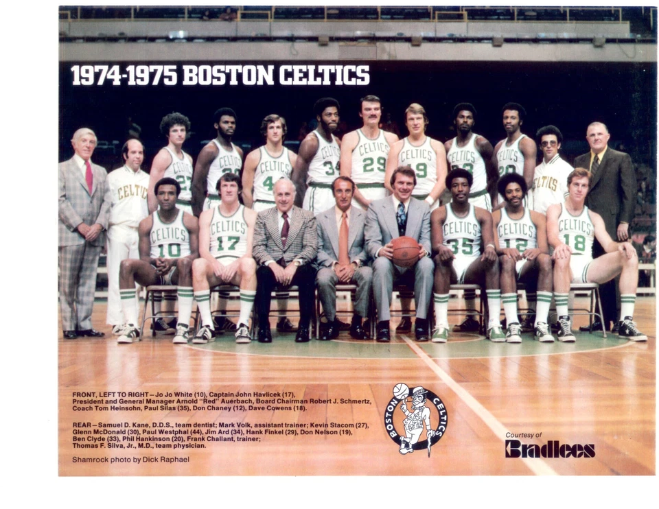 1974 1975 BOSTON CELTICS 8X10 TEAM PHOTO HAVLICEK COWENS BASKETBALL NBA
