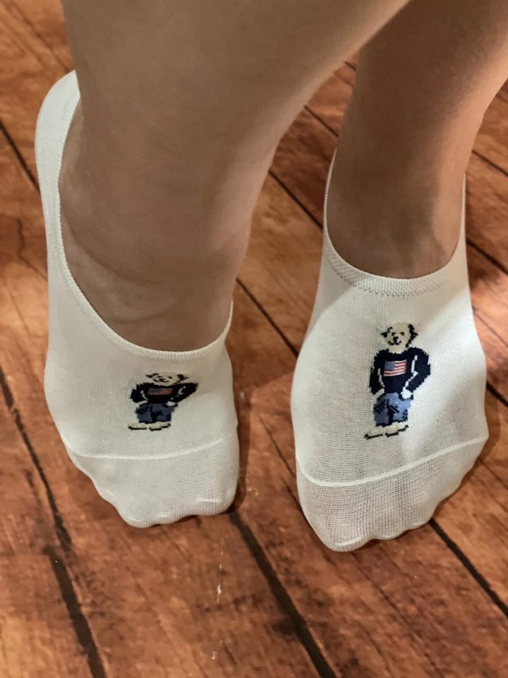 5 Pairs Socks With Logo Bear Polo White Brand New Unisex Men Women All White - Image 3 of 3