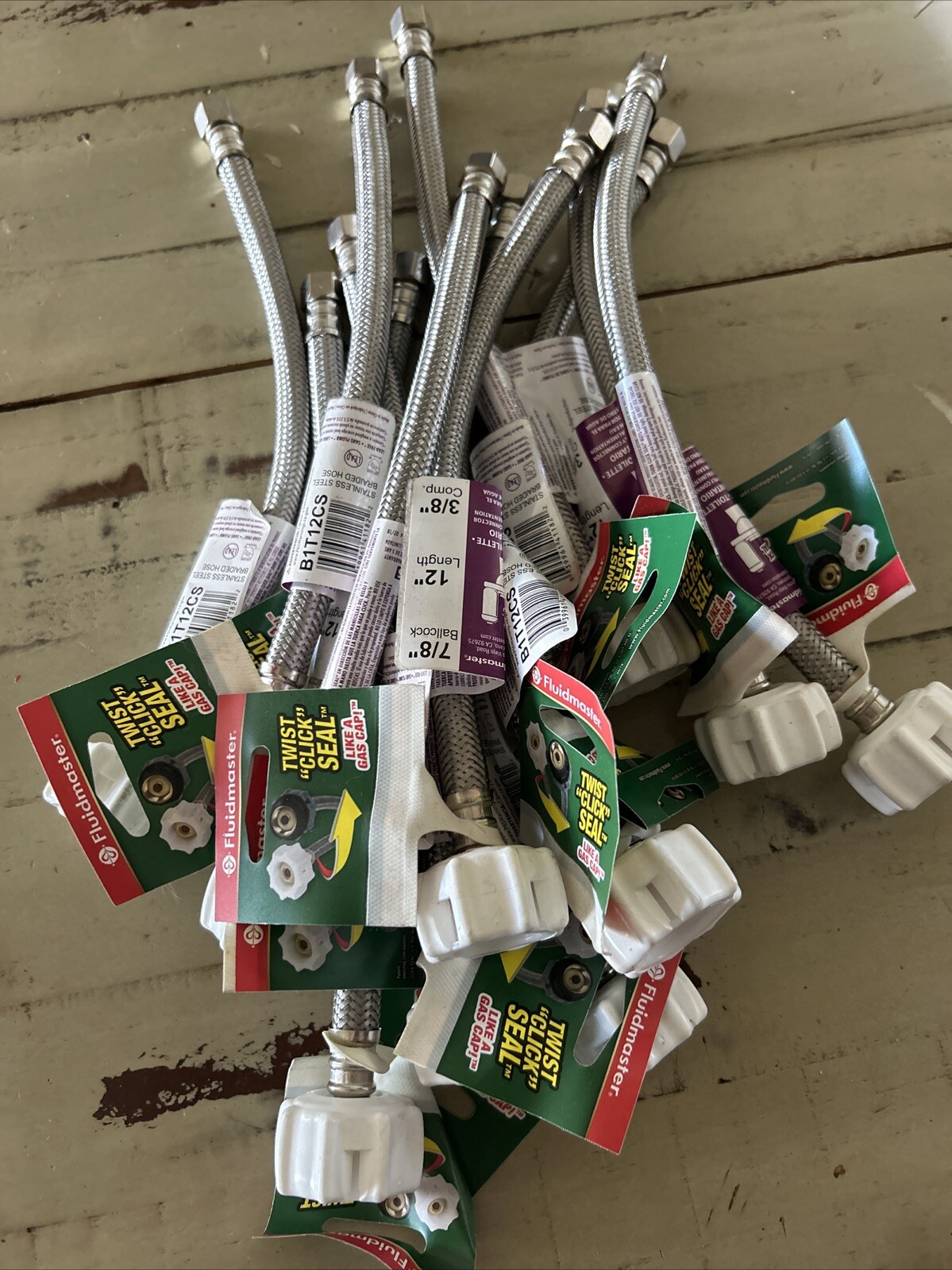Plumbing Lot 10 pcs 1/2"FIP X 3/8"Comp X 16" SS Faucet Supply Connector/Lines