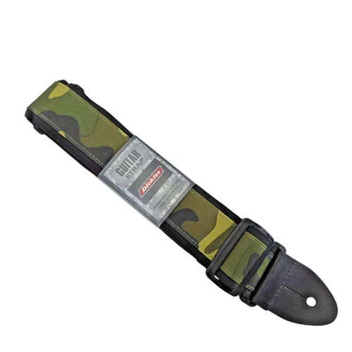 Dickies Camouflage Guitar Strap Adjustable 37" to 63" Genuine Leather Tab Ends