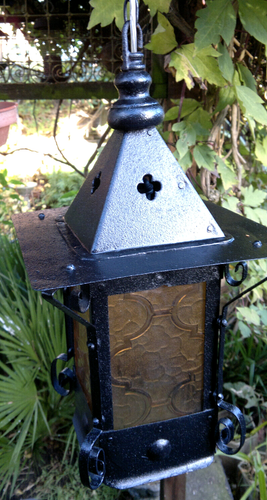 Antique Gothic Arts & Crafts Hanging Hall ~ Porch Lantern Light 28" drop - Picture 1 of 12