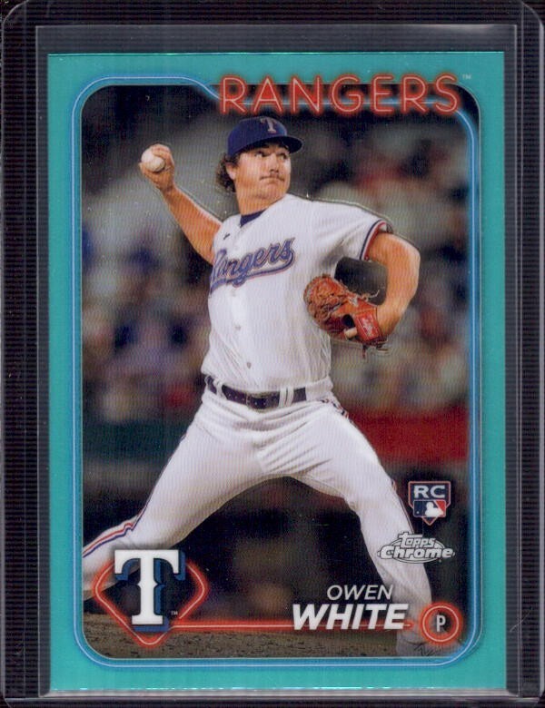 OWEN WHITE 2024 Topps Chrome #211 Aqua Refractor Rookie RC #014/199