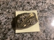 Vintage fish belt buckle; BASS ANGLERS SPORTSMAN SOCIETY  heavy brass