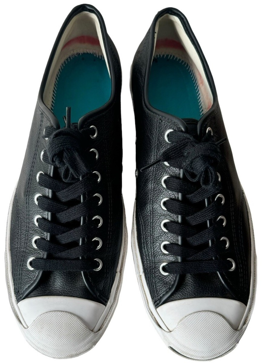 Converse Jack Purcell Mens size 10 Black Leather 164224C Casual