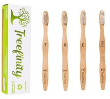 Bamboo Toothbrushes BUY 1 GIVE 1 4-Pack - Soft Bristle - BPA Free - Natural