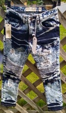 Evolution in Design NWT Stonewashed Jeans Youth Size Slim 16 ribbed knees, holes
