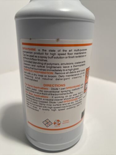 cloud 9 company sprayshine floor finish enhancer 1 quart 32 oz Made In Illinois - Picture 4 of 4