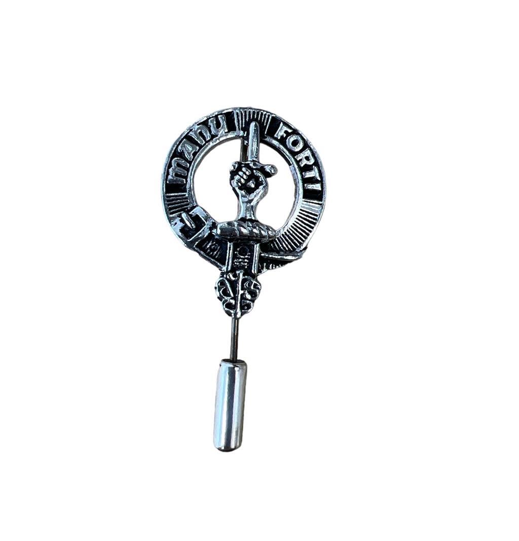 MacKay Clan Crest Pewter Cap Lapel Tie Pin UK