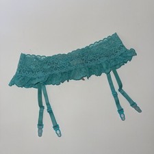 victoria secret lace y2k floral garter turquoise xs/s vintage NWT