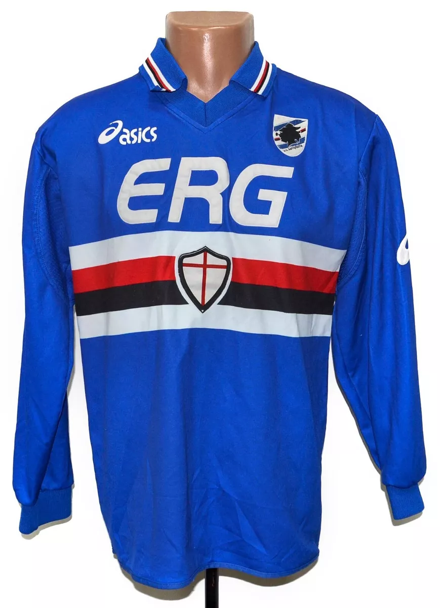 SAMPDORIA ITALY 2003 2005 HOME FOOTBALL SHIRT ASICS SIZE S LONG