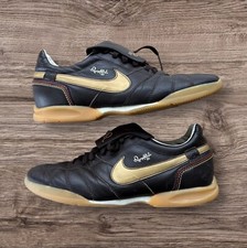 Scarpe da futsal Nike Tiempo Ronaldinho 10R indoor marrone oro 2007 vintage rare 40EU