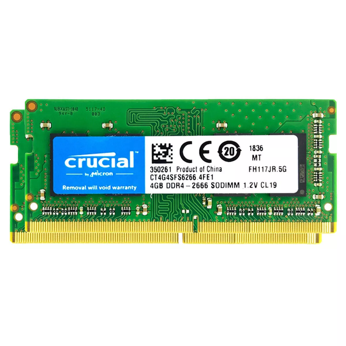 Mémoire pour ordinateur portable Crucial DDR4 8 Go 16 32 Go 3200 2666 MHz  RAM or