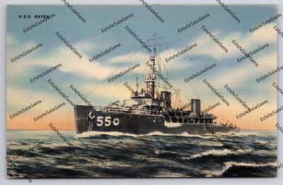 Vintage Postcard USS Raven US Navy mine sweeper ship | eBay