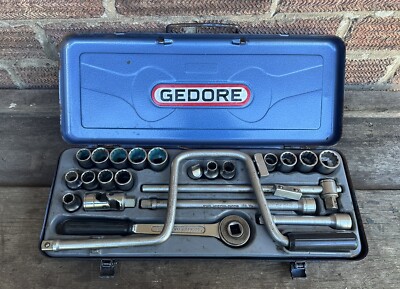 Vintage Gedore ED19 TMAX Steckschlüsselsatz Ratsche Mechaniker alte Werkzeuge