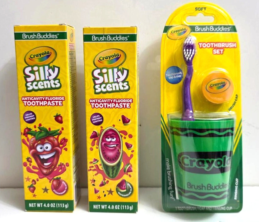 2 pk Crayola Toothpaste Anticavity w/ Fluoride Silly Scents 
