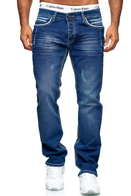  Herren Jeans Hose Denim- Washed Straight Cut Regular Stretch Dicke 5025