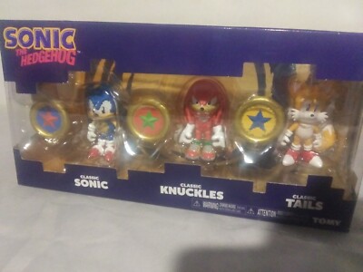 Classic Sonic The Hedgehog  8 Bit Sonic, Knuckles And Tails 3 Pack. From Tomy.