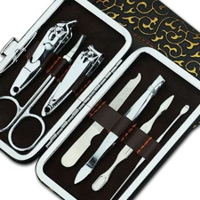 New 7pcs Pedicure / Manicure Set Nail Clippers Cleaner Cuticle Grooming Kit Case