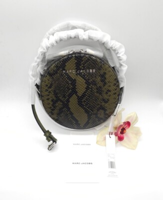Marc Jacobs Snakeskin Embossed Leather Circle Crossbody Bag