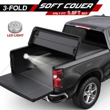 5.8 Ft Tri-fold Soft Truck Bed Tonneau Cover For 2019-2026 Silverado Sierra 1500 5.8 Ft Tri-fold Soft Truck Bed Tonneau Cover For 2019-2026 Silverado Sierra 1500