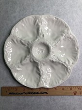 Mid 20th Century French Gien White Oyster Plate France Exquisite No Issues