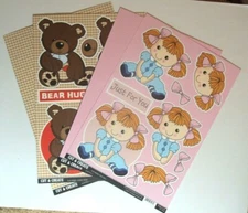 Cut & Create Cardstock Paper - Play Room Rag Doll & Cuddly Bear, NEW
