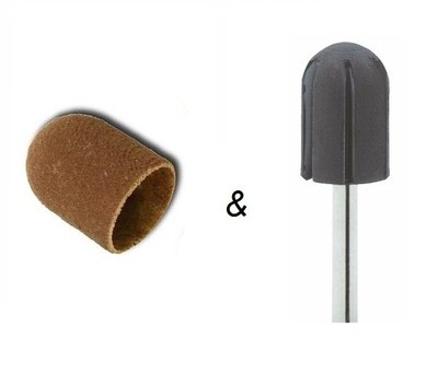 100 Schleifkappen 13 Mm, Körnung #80 – Mit Träger Für Die Fußpflege