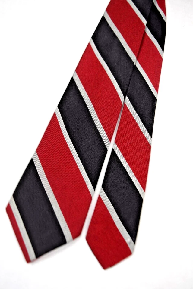 Галстук винтажный Acetate 60-х красный черный слоновой кости в полоску галстук 53 «x 2,5» - Изображение 2 из 4