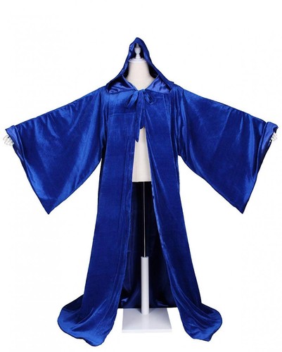 LuckyMjmy Velvet Wizard Robe with Satin Lined Hood and Sleeves - Picture 48 of 130