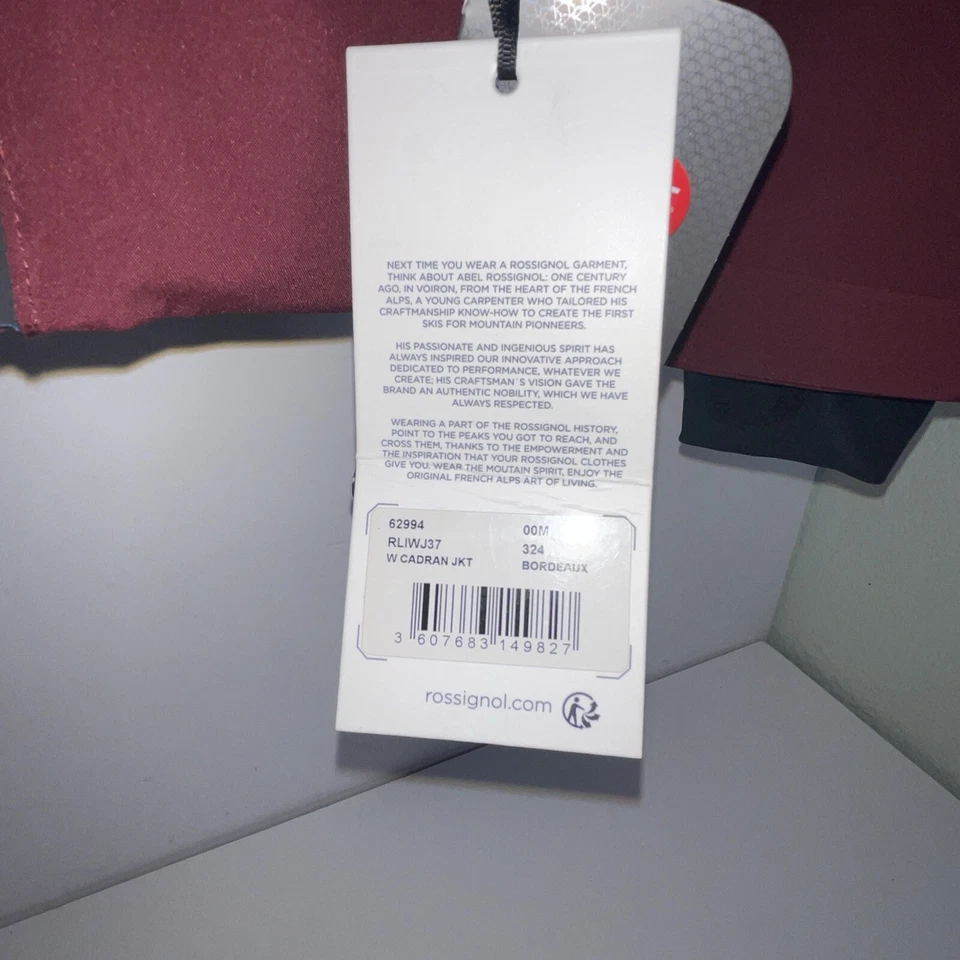 ROSSIGNOL CADRAN Bordeaux ski jacket, Down Insulated Primaloft UK Medium 38” New - Image 2 of 4