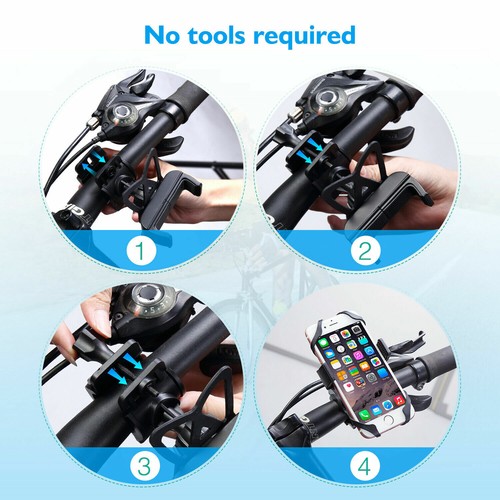 Support de montage en silicone pour téléphone portable GPS moto VTT vélo vélo 360 rotation - Photo 6 sur 9