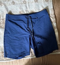 Woman's Lands End Navy Swim/Active Shorts w/Back Pockets