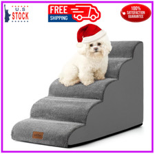 Dog Stairs for High Bed 22.6" H, Small Pet Steps with Leakproof Cover, High D...
