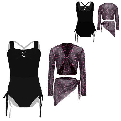 Kid Girl Bathing Suit Holiday Swimwear Beachwear Swimsuit Rash Guard Sleeveless - Picture 43 of 70