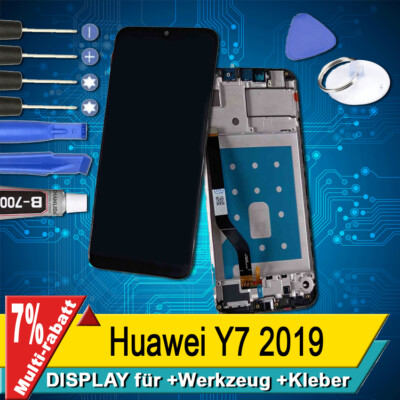 Display Für Huawei Y7 2019 / Y7 Prime Komplettes Bildschirm Lcd Touch Rahmen +