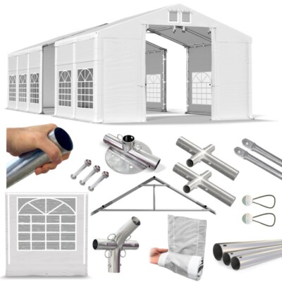 5x20x2,5 Partyzelt Gartenzelt Eventzelt Cateringzelt weiß Ganzjährige PVC W