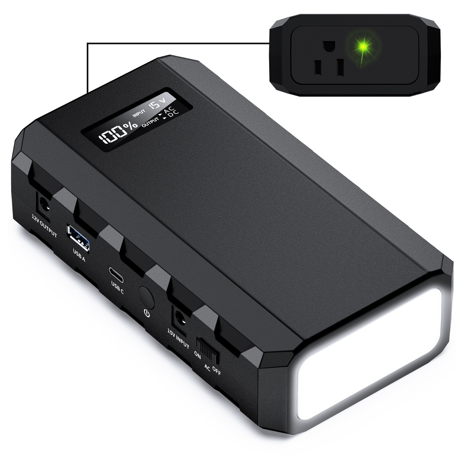 65W Portable Power Bank 88.8Wh AC DC USB C Outdoor Battery Power US Fast Charger