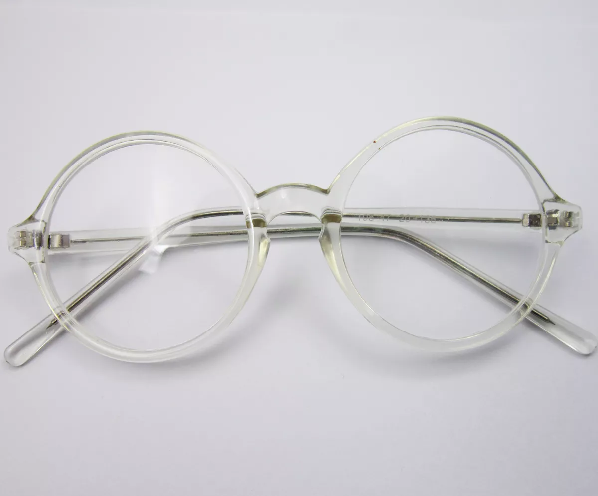 Vintage round cheap clear glasses
