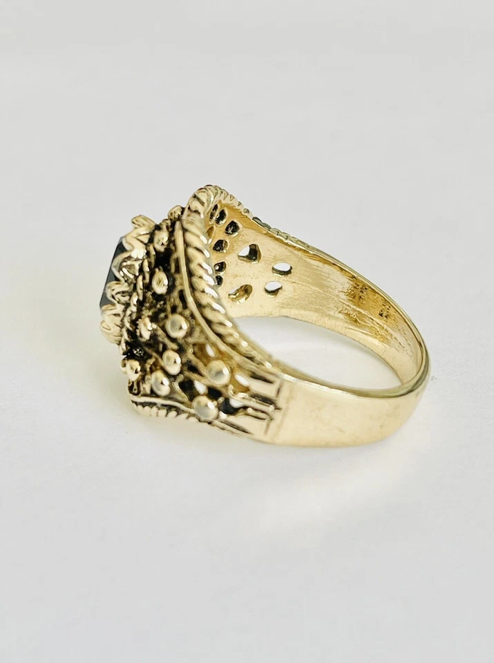 Anillo GE Joseph Esposito (ESPO) de 14K con 1ct de zafiro azul oscuro genuino talla 6.5 Foto 4 de 4