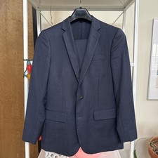 J.CREW Thompson Blue Solid 2-Piece Suit 38R 32W Single-Breasted 2-Button