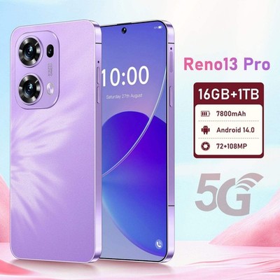 Neu Go Phone Reno13 Pro Android Smartphone 7,3 Zoll 16GB+1TB Dual Sim, schwarz