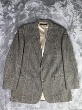 VTG Brooks Brothers Glen Check Plaid Tweed 100 Camel Hair Blazer Measured