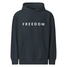 Charlie Kirk Freedom Navy Unisex premium mid-weight hoodie